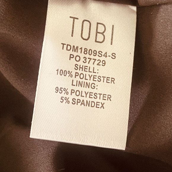 Tobi Feelin Floral Side Slit Midi Dress sz SP Black Square Neck Short Sleeve Tie - Picture 5 of 9